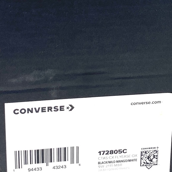 Converse CX FlyEase Low Top Shoe Skate Men's Canvas Black Mango Sneakers 172805C - Picture 9 of 9